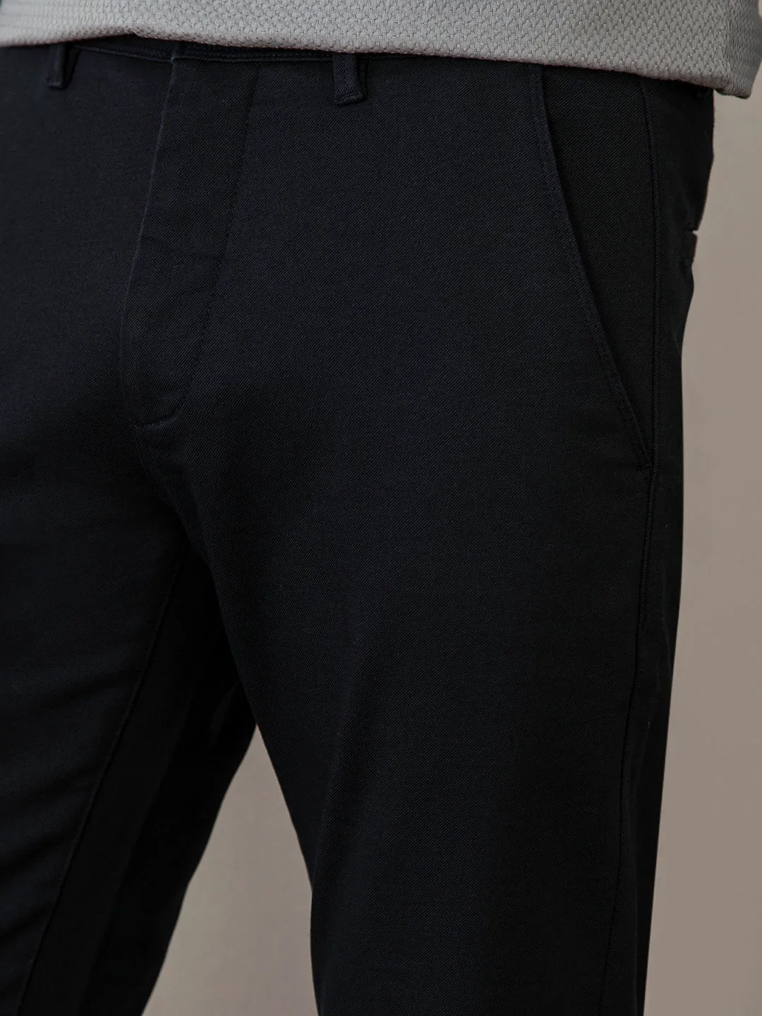 Navy Plain Stretch Trouser