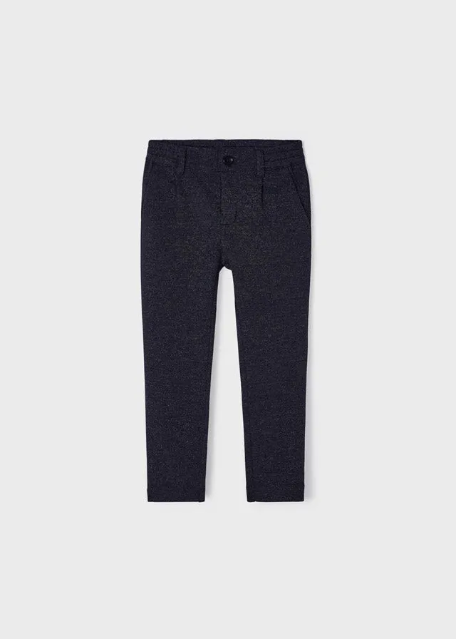 Navy Stretch Knit Chino Trousers, 4510