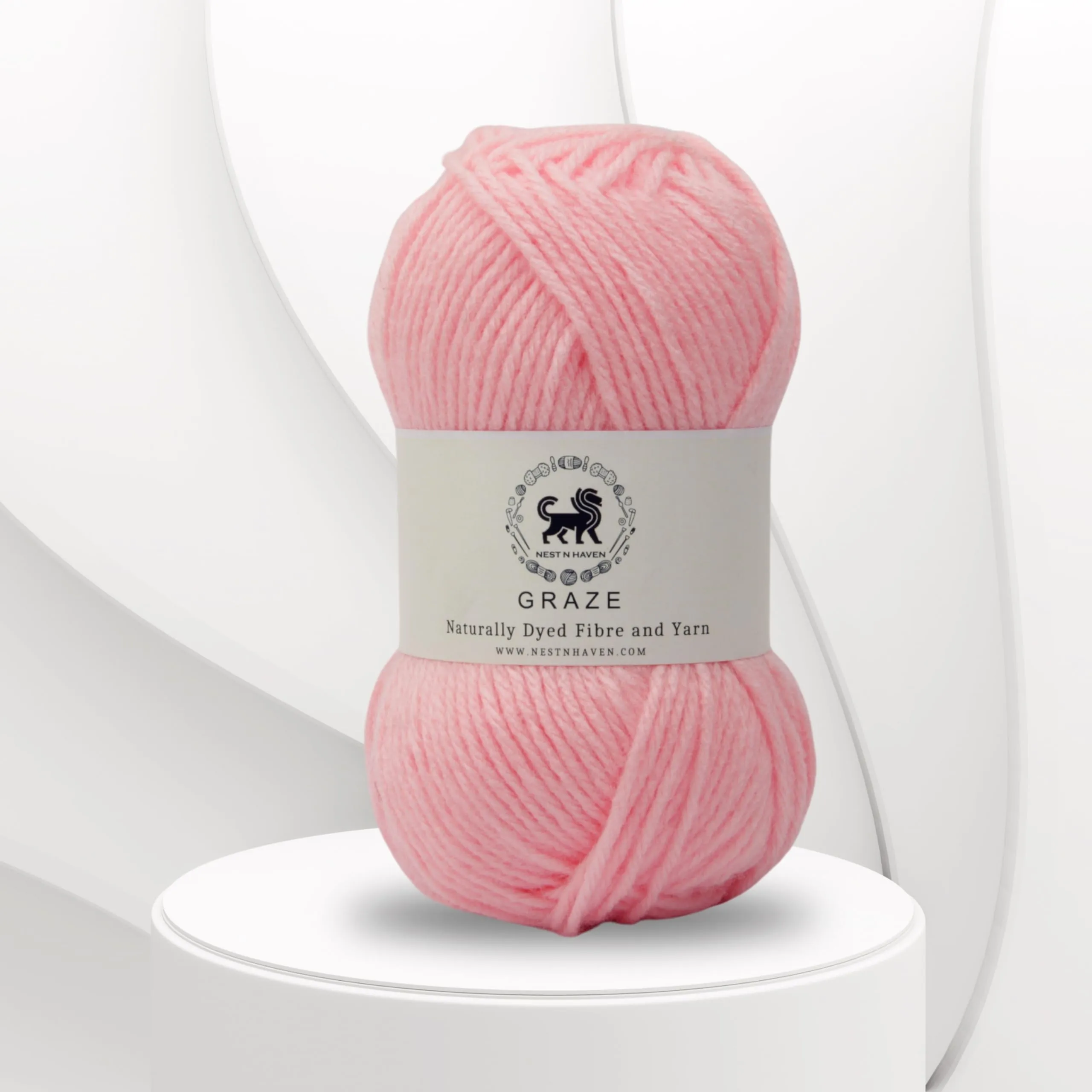 Nestnhaven Acrowools Graze Hand Knitting and Crochet Yarn. Pack of 1 Ball - 100gms. Shade no - NNHG0015 (Baby Pink)