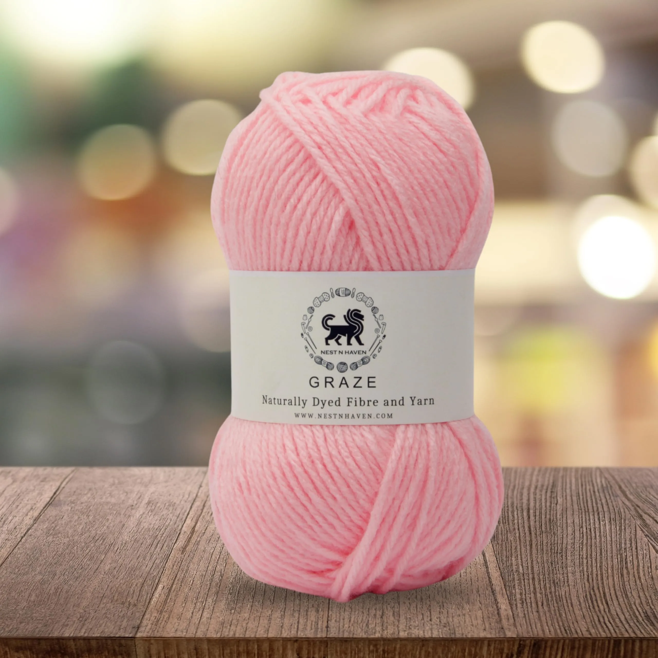 Nestnhaven Acrowools Graze Hand Knitting and Crochet Yarn. Pack of 1 Ball - 100gms. Shade no - NNHG0015 (Baby Pink)