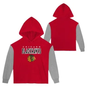 NHL Chicago Blackhawks Girls' Long Sleeve Poly Fleece Hooded Sweatshirt