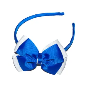 Opal Bow Headband Royal / White