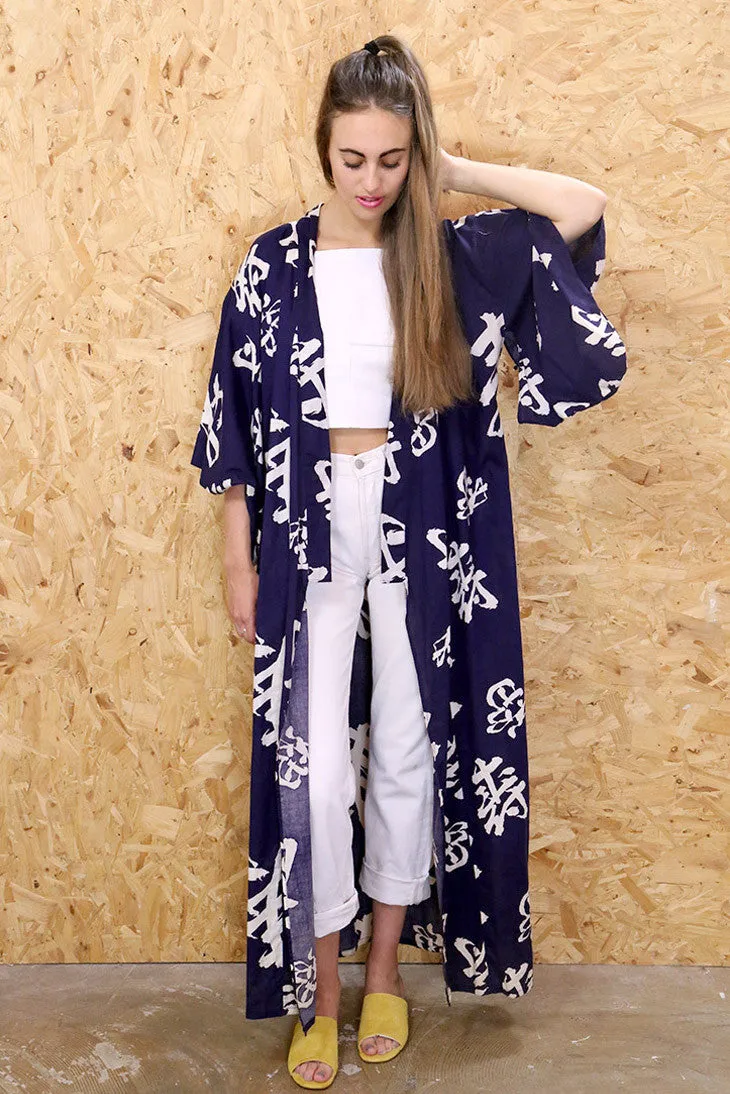 Oriental Print Full Length Kimono