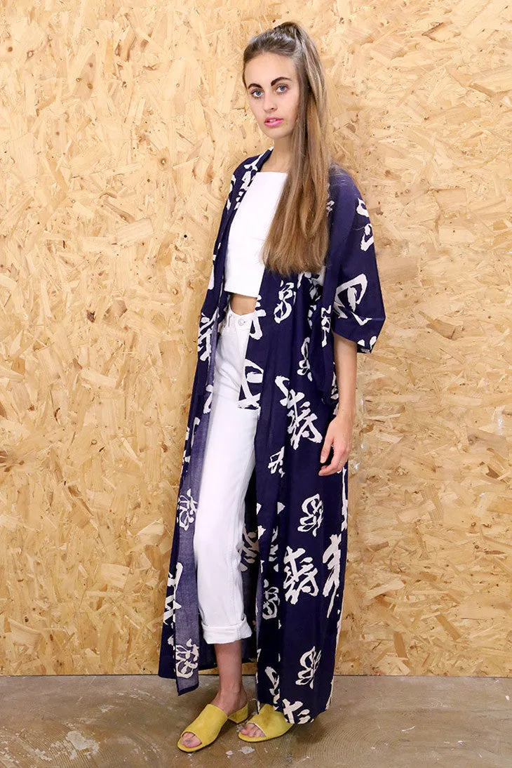 Oriental Print Full Length Kimono