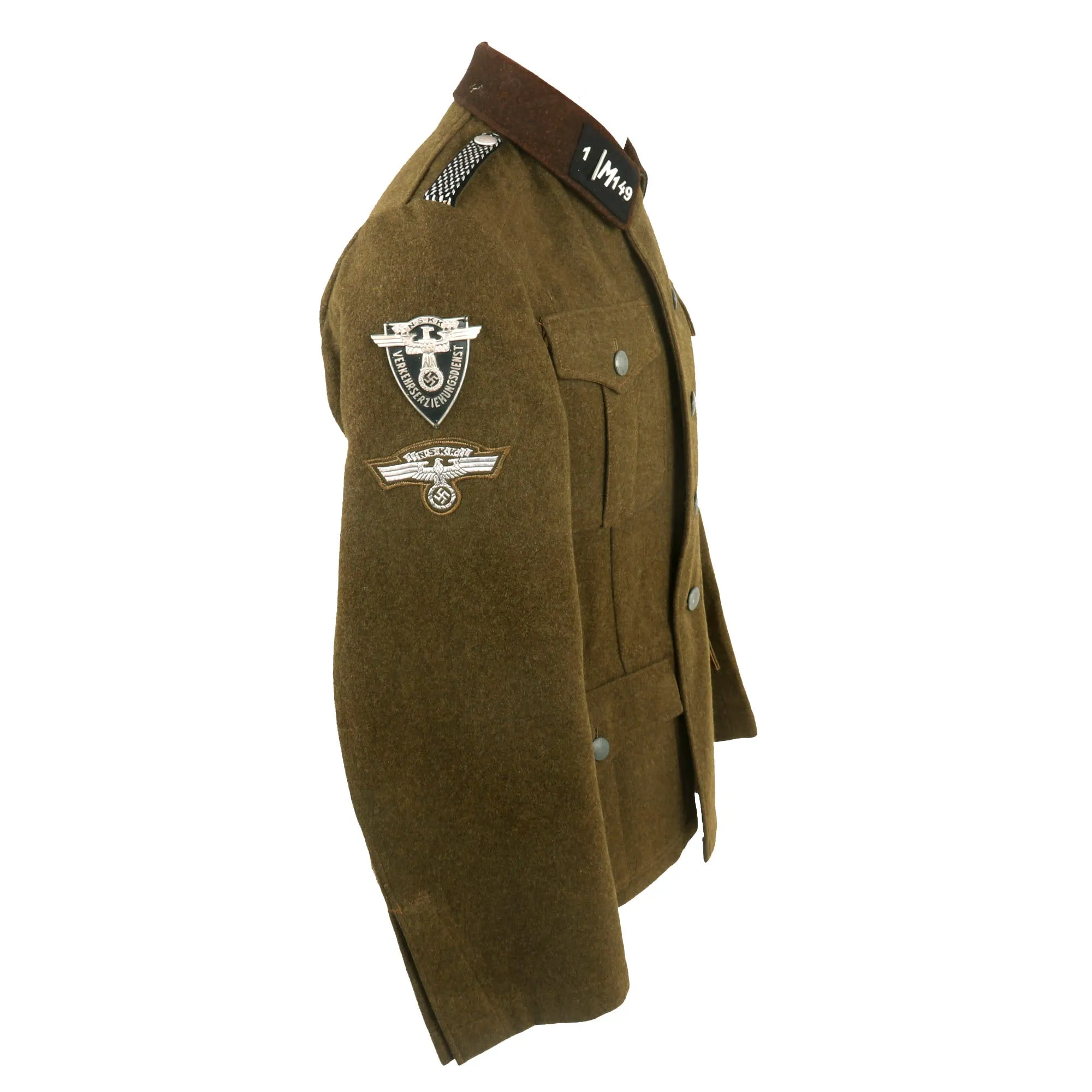 Original Excellent German WWII NSKK Scharführer NCO Service Tunic From Motorsturm 1 / Motorstandarte 149