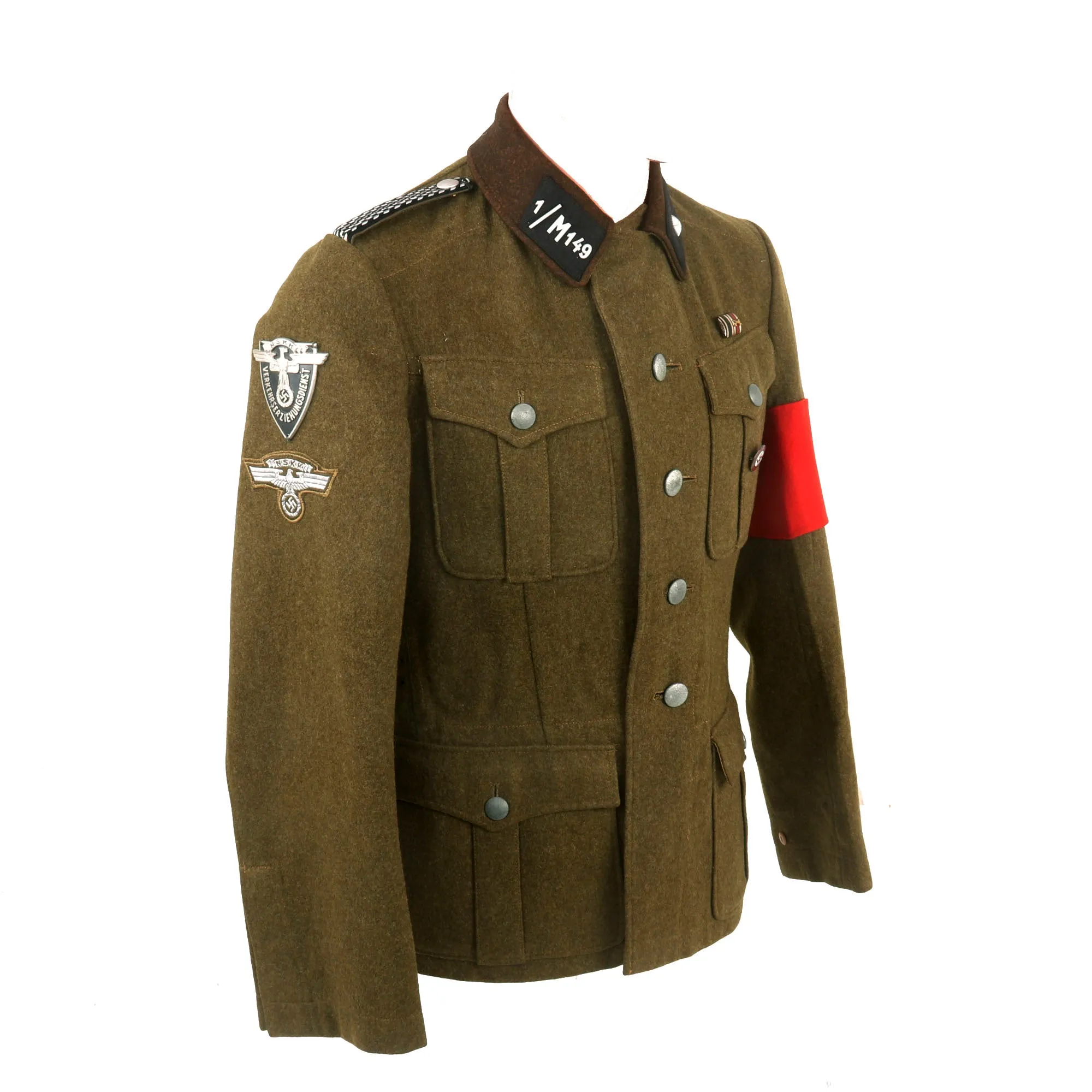 Original Excellent German WWII NSKK Scharführer NCO Service Tunic From Motorsturm 1 / Motorstandarte 149