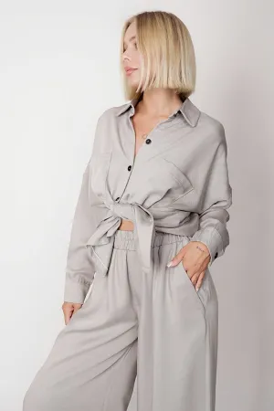 Oversized Tencel Shirt Grey