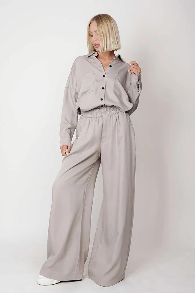 Oversized Tencel Shirt Grey