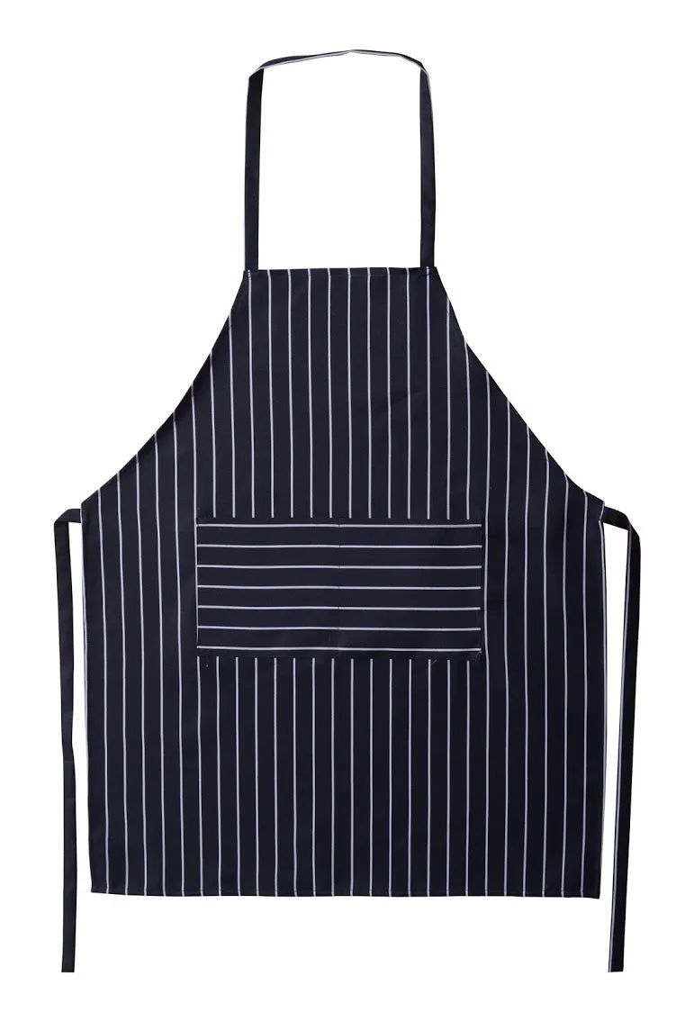 Professional Kitchen Bib Apron Classic Striped Kitchen Apron