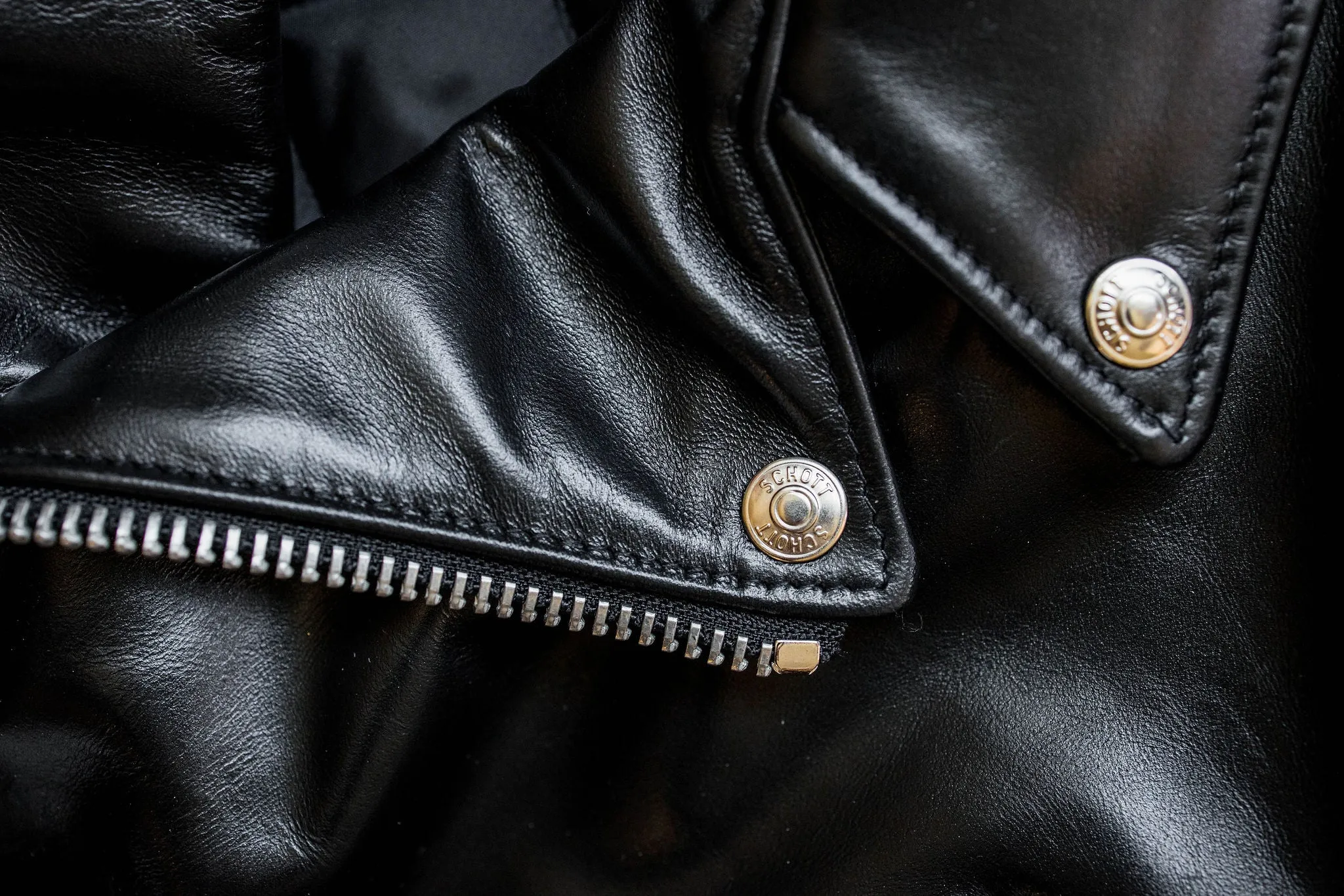 Schott NYC 618HH Horsehide Perfecto Leather Jacket - Black