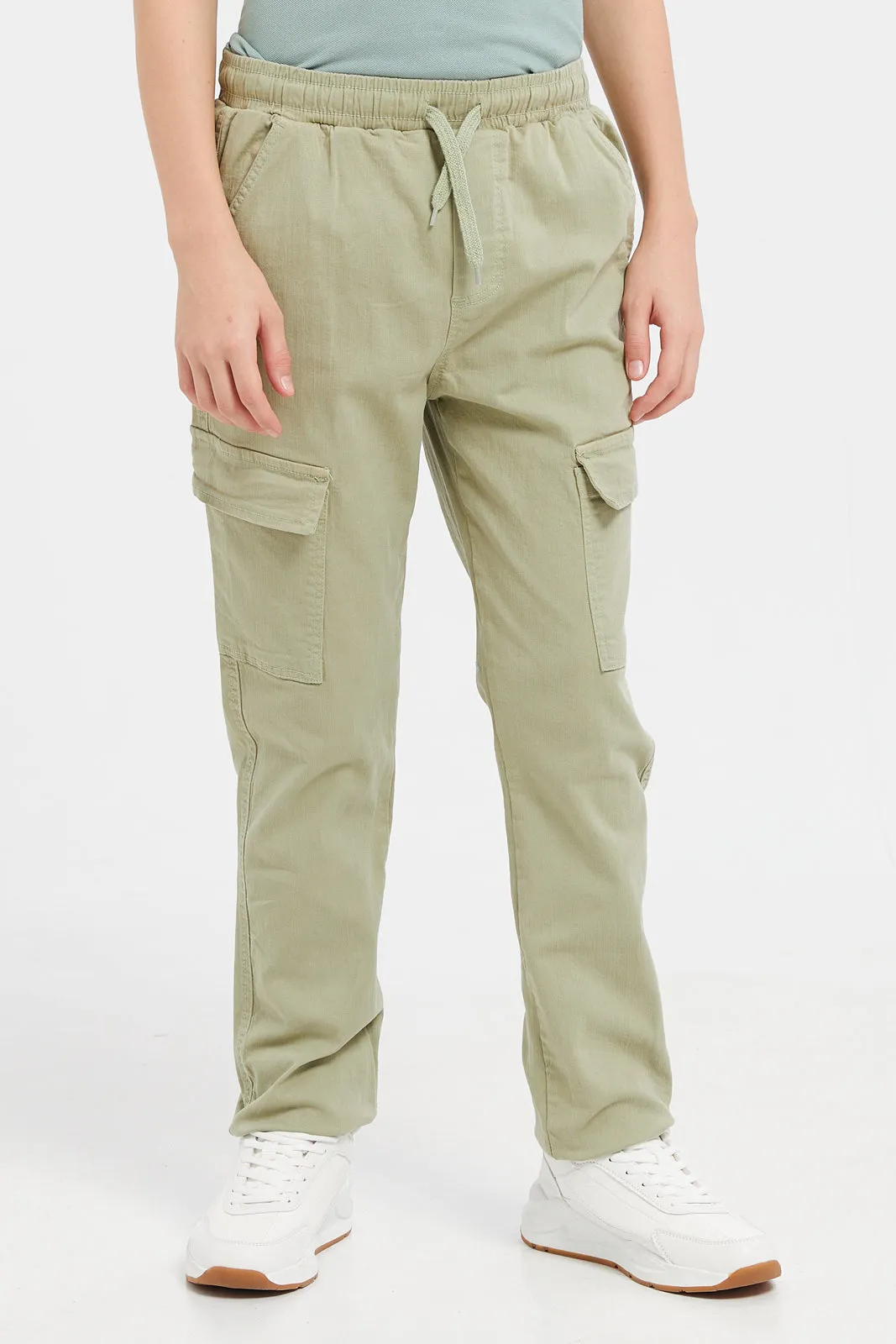 Senior Boys Olive Cargo Pocket Jogger