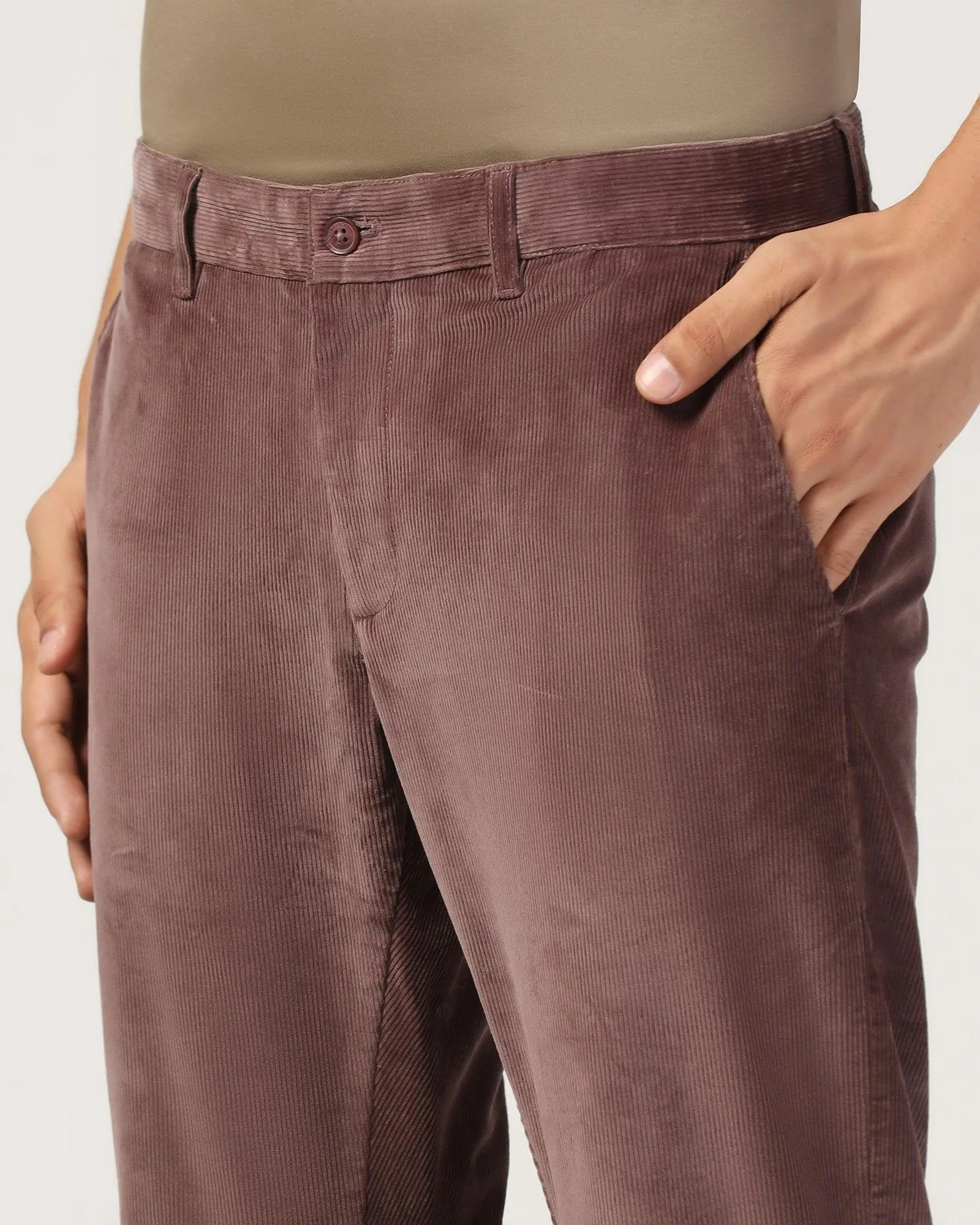 Slim Comfort B-95 Casual Dusty Pink Solid Khakis - Magna