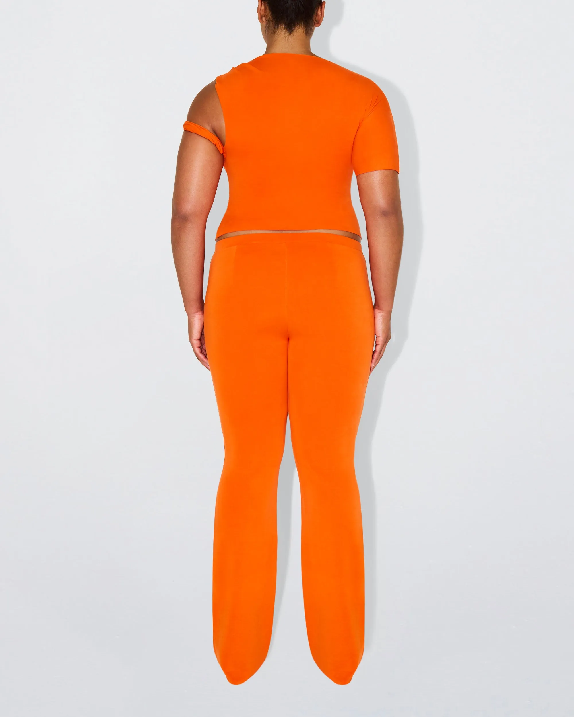 Sueded Stretch Low Rise Pant | Papaya