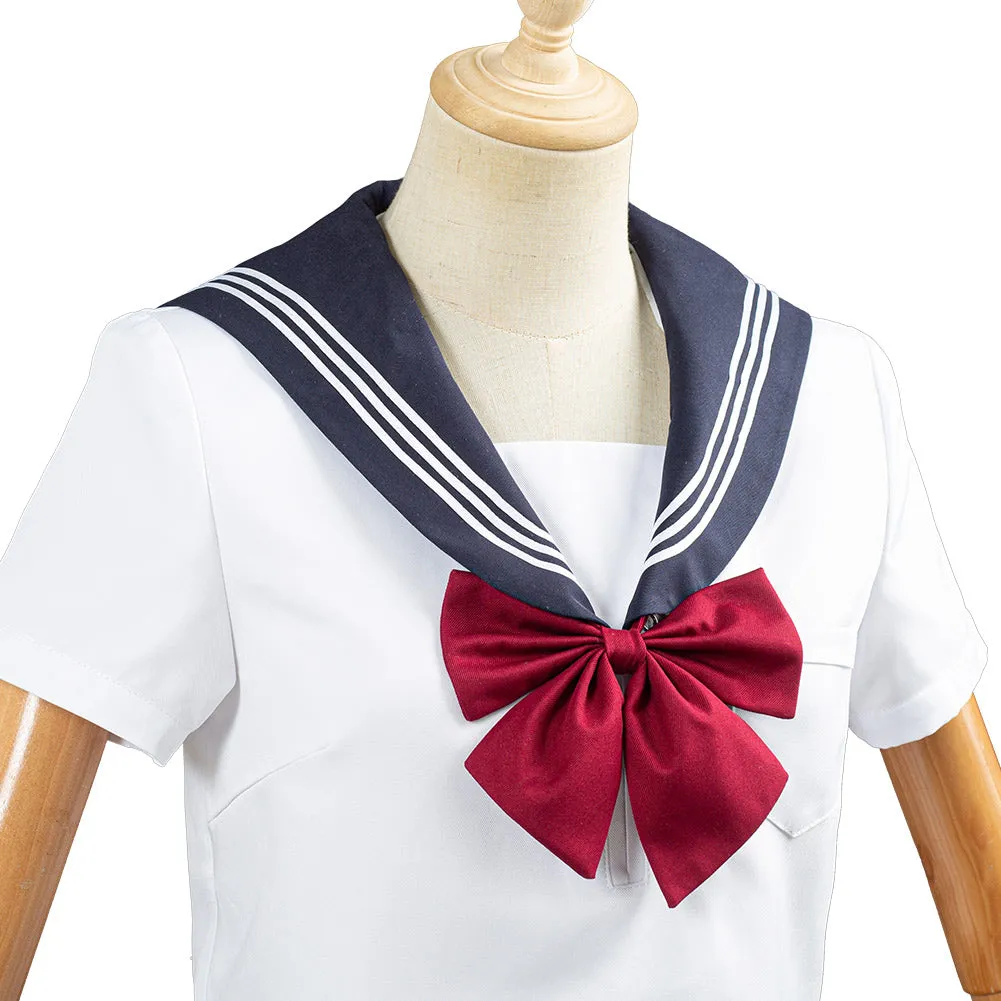 Summer Navy Sailor Suit Cosplay Top Skirt Outfit JK High School Uniform Class Uniform Students Clothing