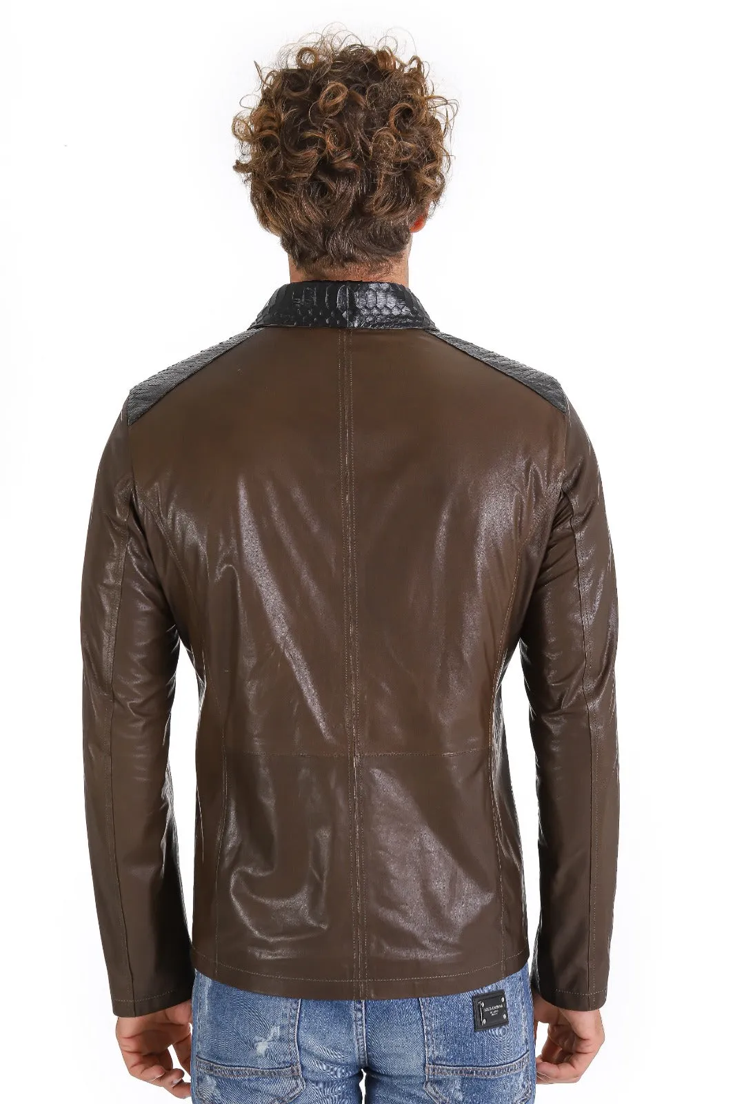 The Pitman Brown Leather Men Jacket