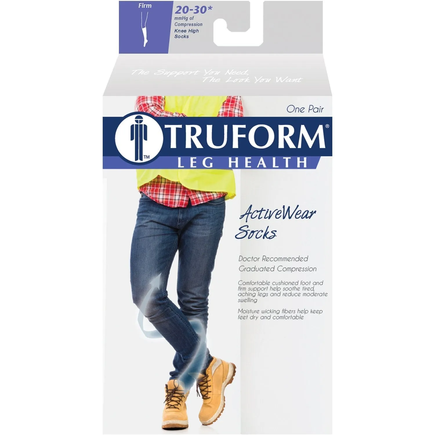 TRUFORM® Men's Casual Knee High 20-30 mmHg