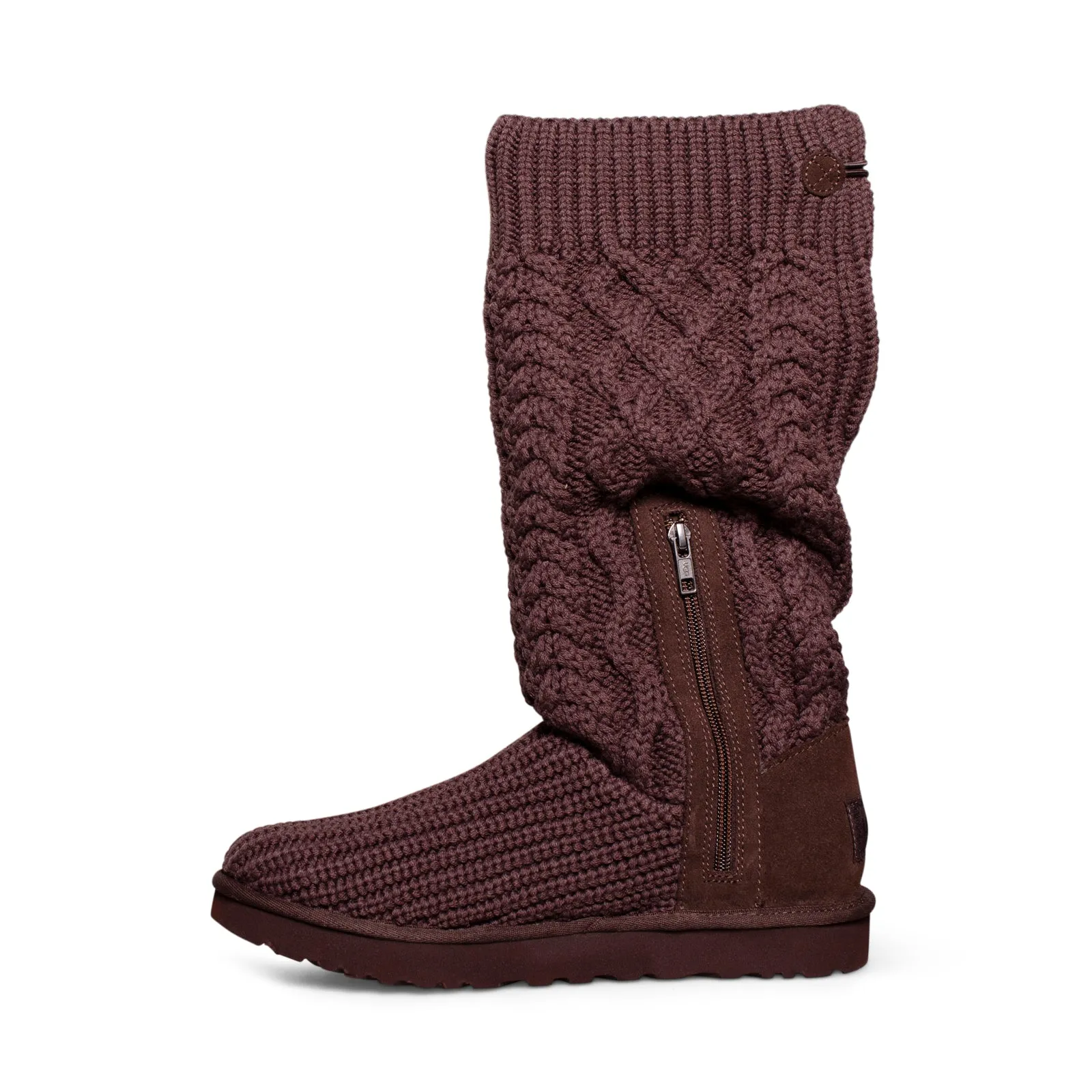 UGG Classic Cardi Cabled Knit Burnt Cedar Boots - Women's