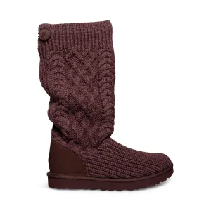 UGG Classic Cardi Cabled Knit Burnt Cedar Boots - Women's