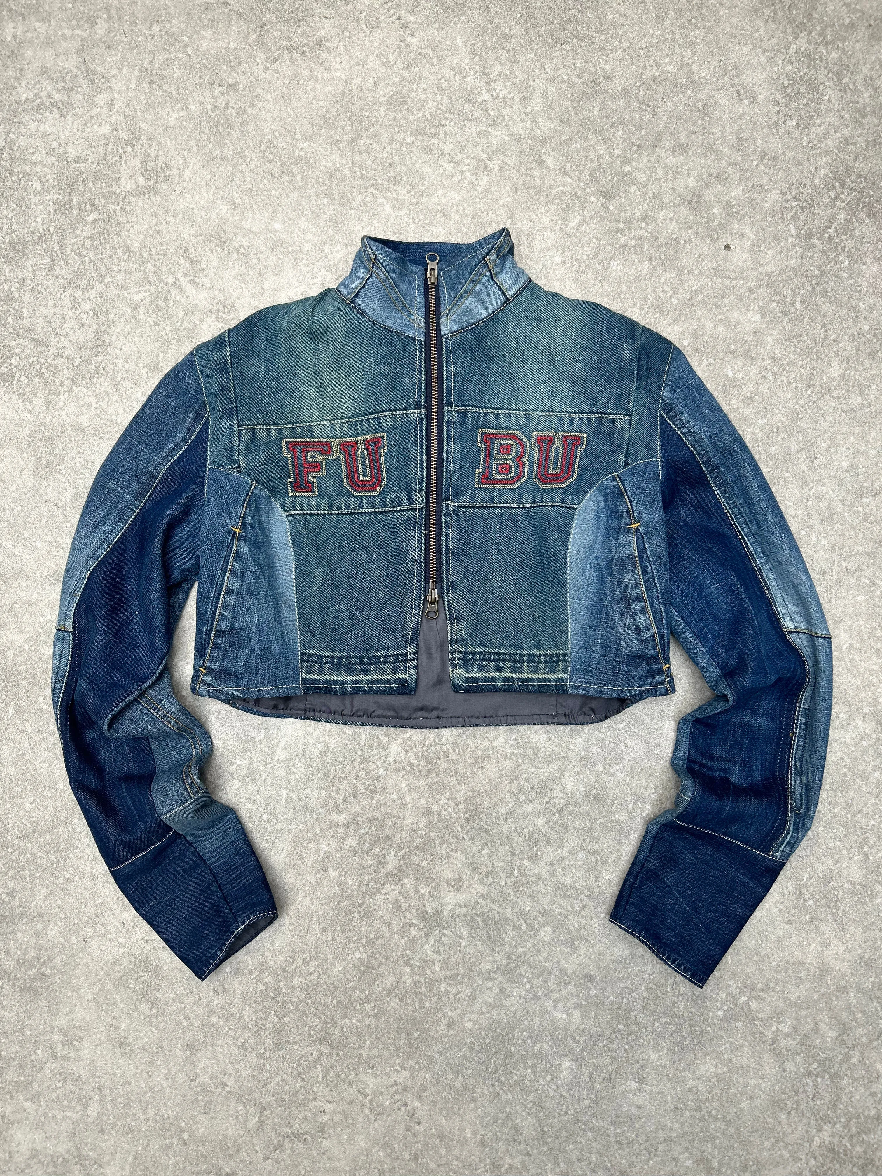 VT Rework : Fubu Spellout Cropped Reworked Denim Jacket