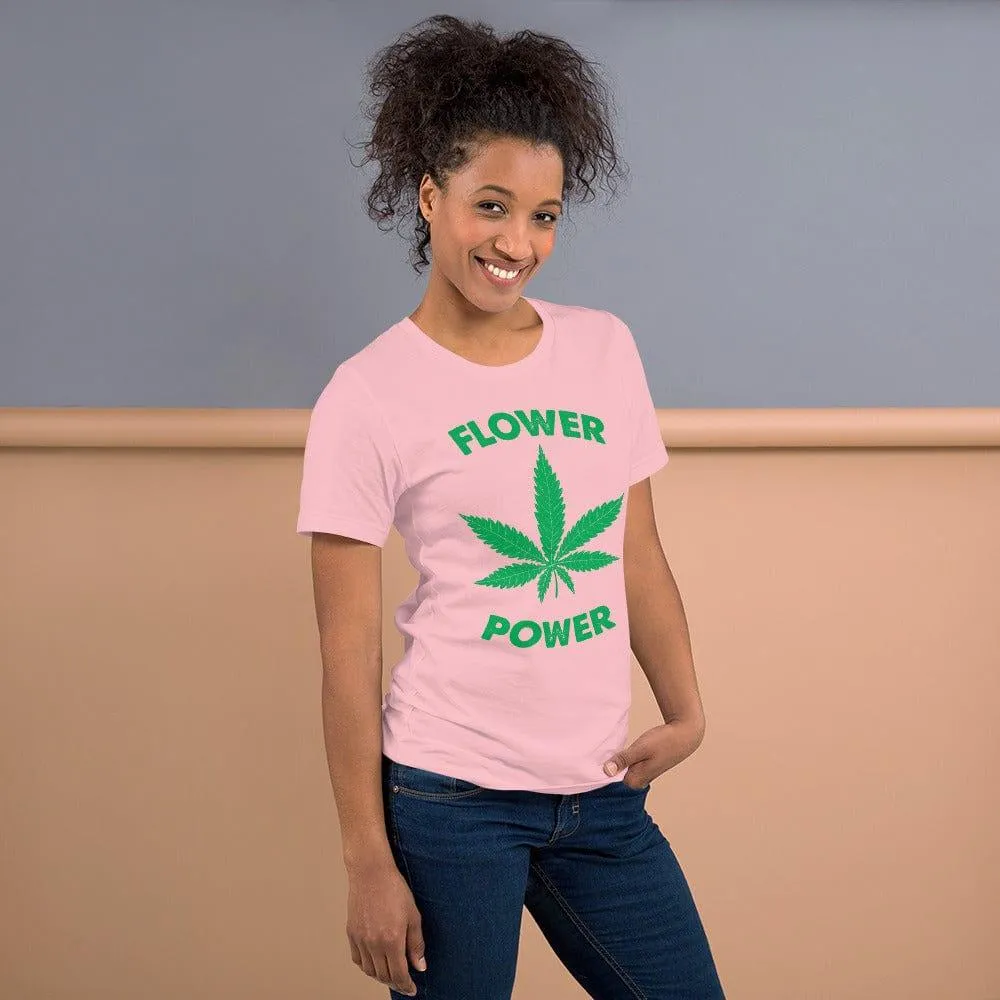 Weed T-shirt Marujuana Leaf Flower Power Short Sleeve Unisex DTG Printed Top