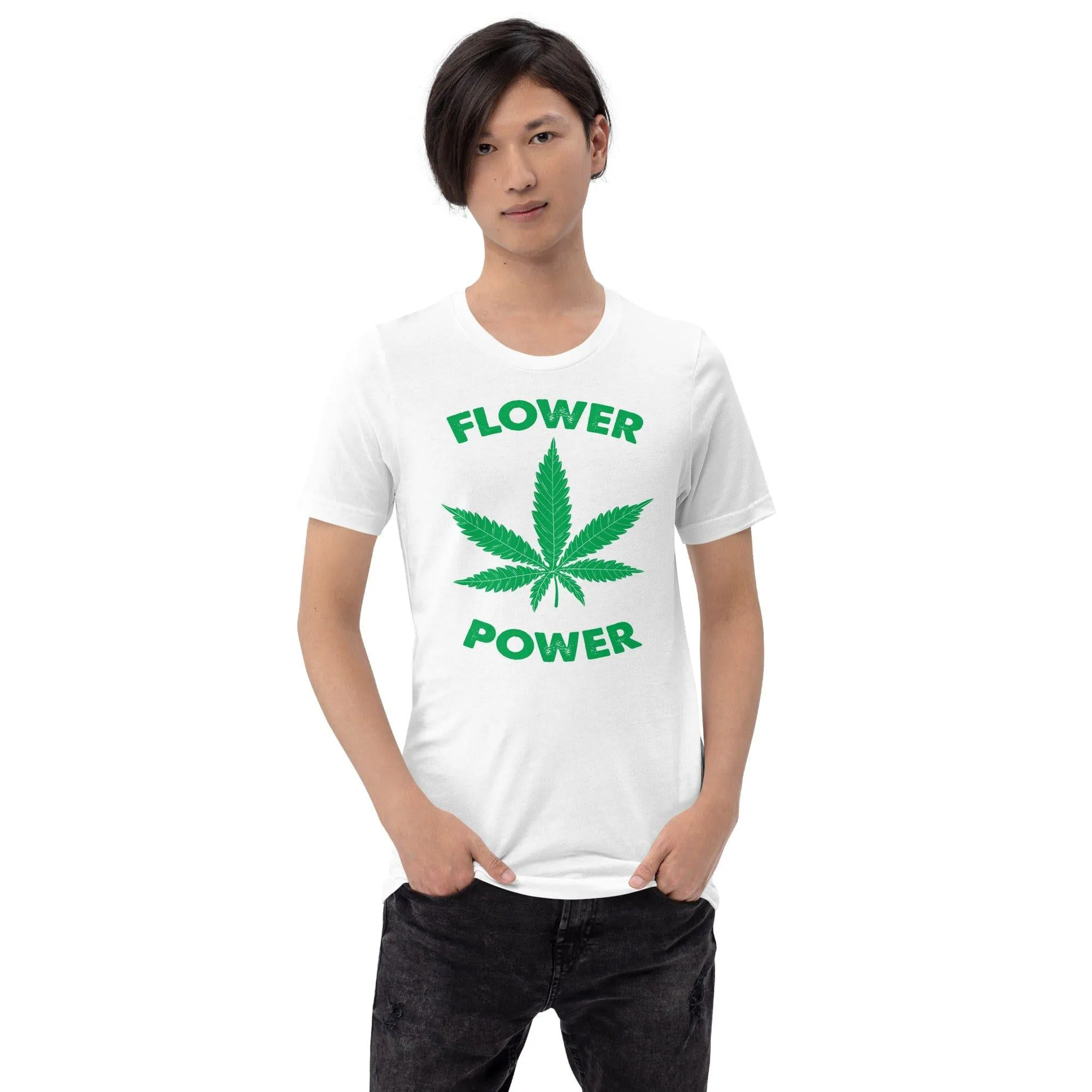 Weed T-shirt Marujuana Leaf Flower Power Short Sleeve Unisex DTG Printed Top