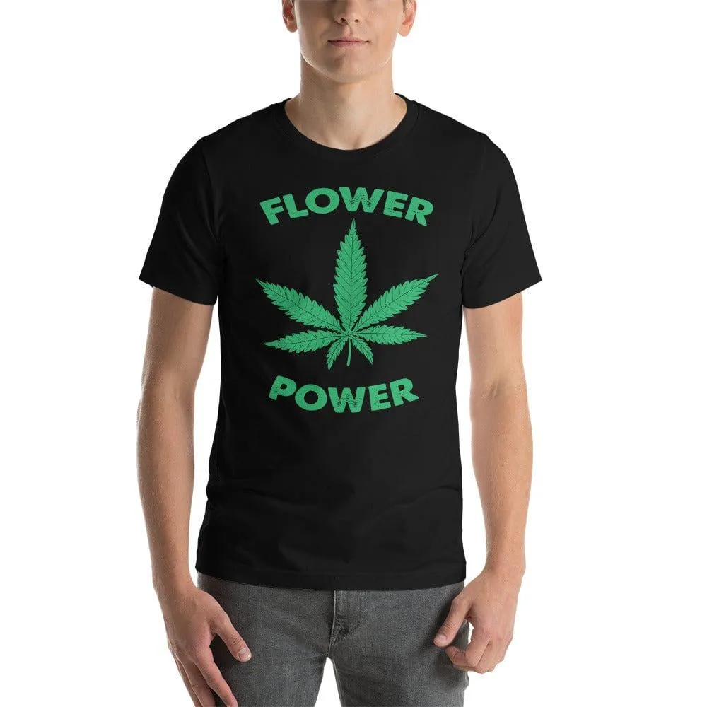 Weed T-shirt Marujuana Leaf Flower Power Short Sleeve Unisex DTG Printed Top