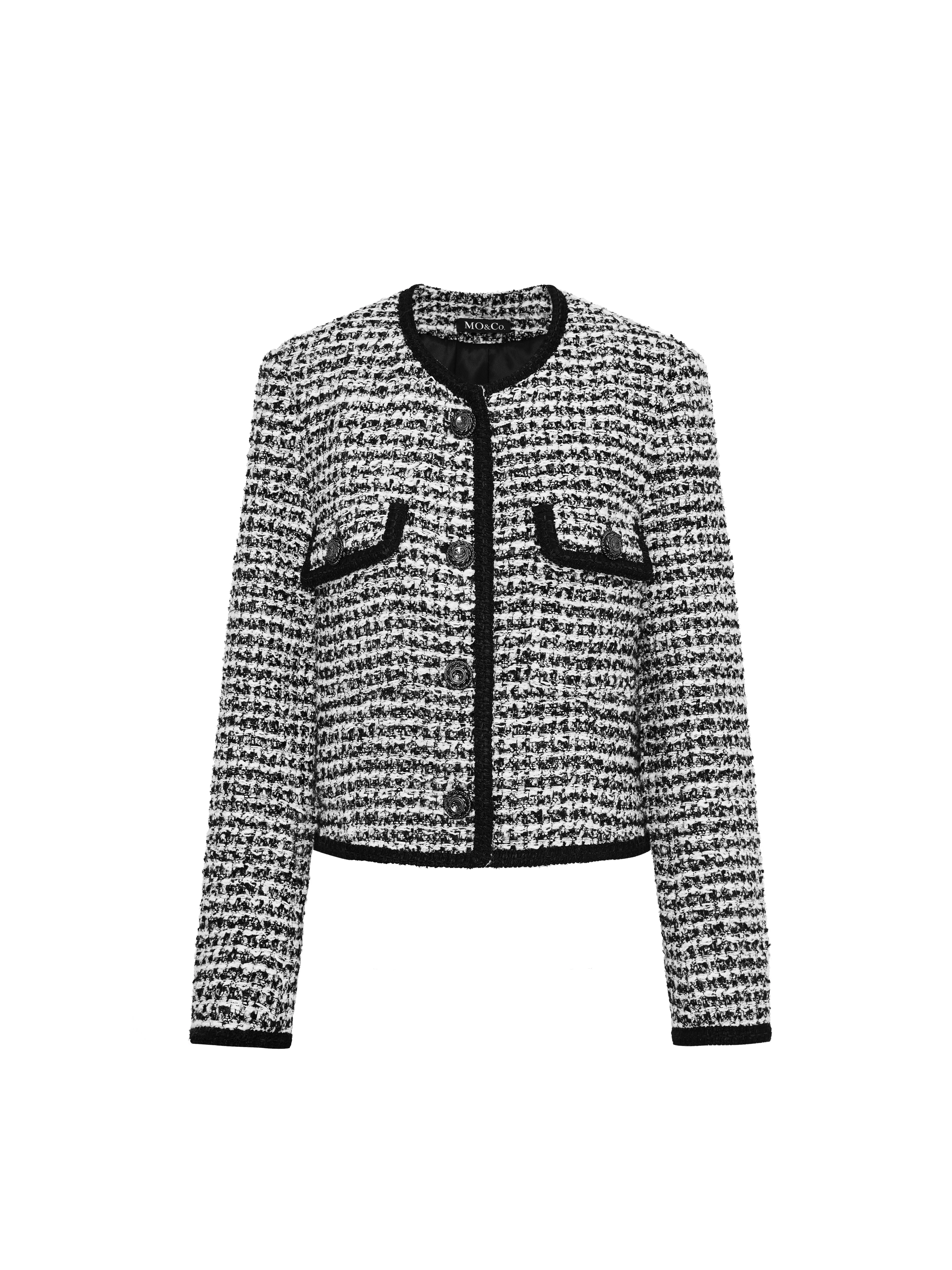 Wool Blend Tweed Crop Jacket