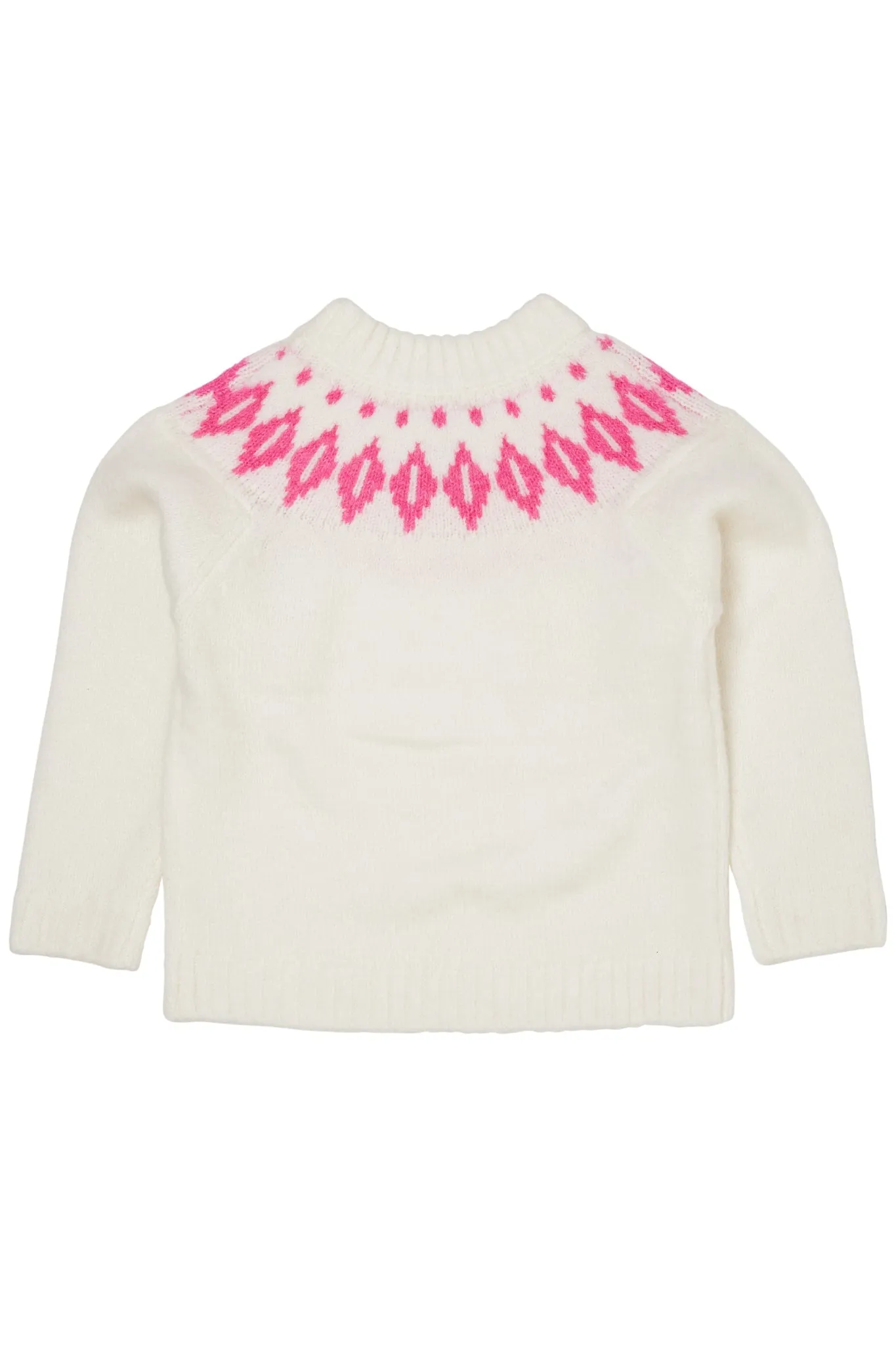 WOOL ICELAND BLOUSE - CREAM/BUBBLEGUM COMBI