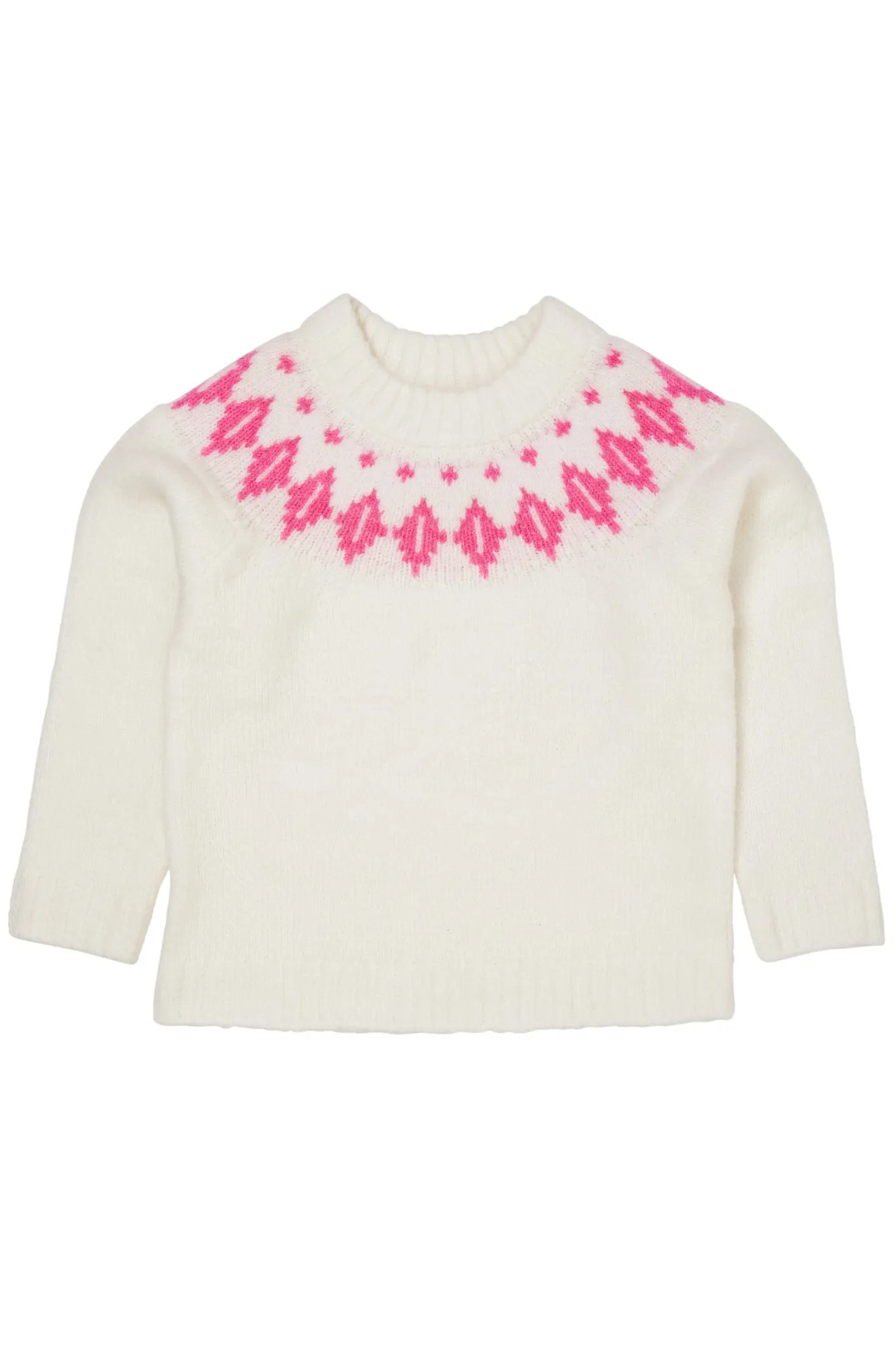 WOOL ICELAND BLOUSE - CREAM/BUBBLEGUM COMBI